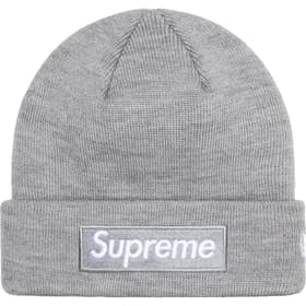 Supreme New Era Box Logo Beanie Heather Grey