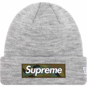 Supreme New Era Box Logo Beanie Heather Grey