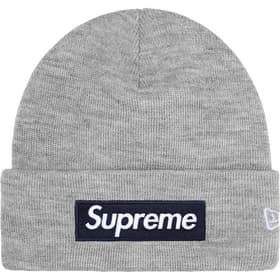 Supreme New Era Box Logo Beanie Heather Grey