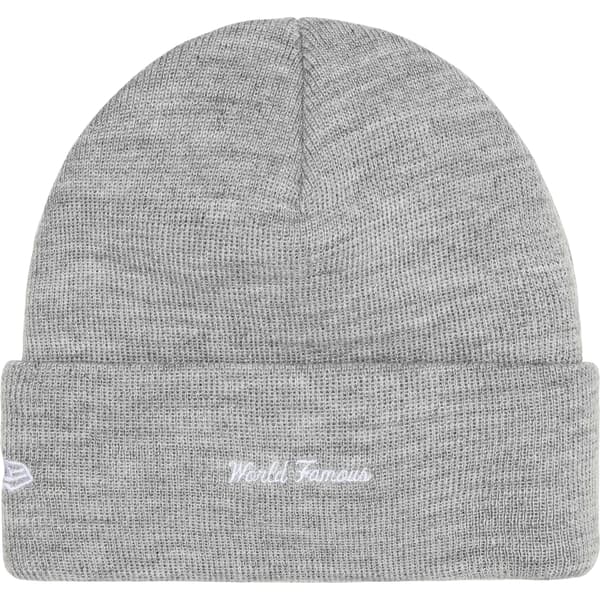 Supreme New Era Box Logo Beanie - Heather Grey (front)