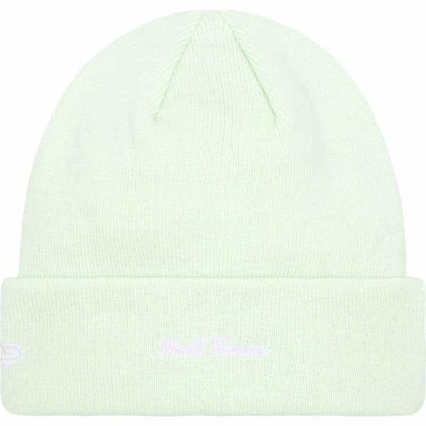 Supreme New Era Box Logo Beanie - Light Green (front)