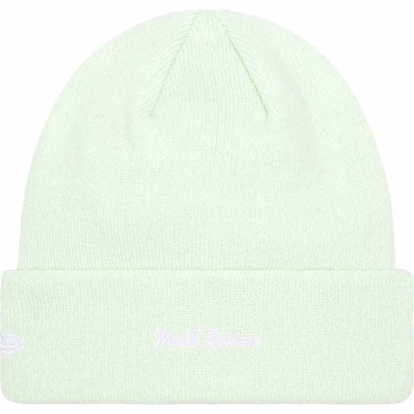 Supreme New Era Box Logo Beanie - Light Green (front)