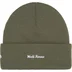 Supreme New Era Box Logo Beanie - Light Olive (front)