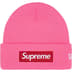 Supreme New Era Box Logo Beanie - Magenta (front)