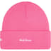 Supreme New Era Box Logo Beanie - Magenta (front)
