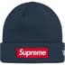 Supreme New Era Box Logo Beanie - Navy (front)