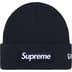 Supreme New Era Box Logo Beanie - Navy (front)