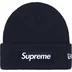 Supreme New Era Box Logo Beanie - Navy (front)