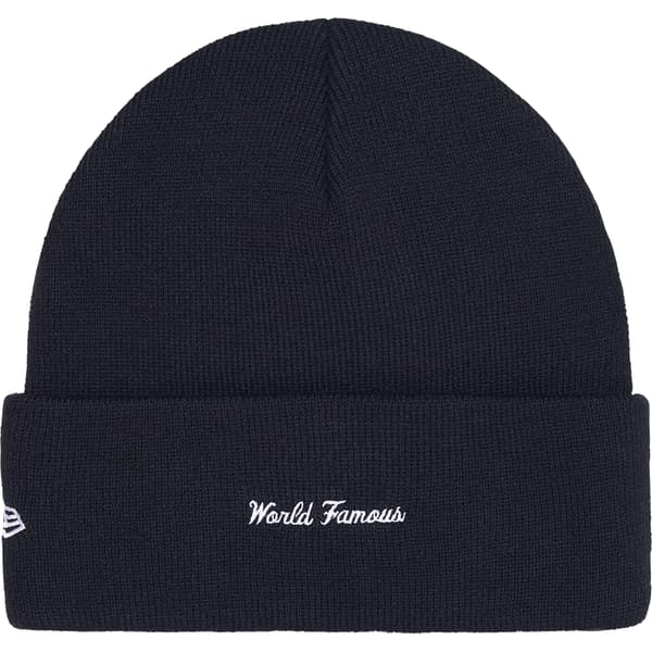 Supreme New Era Box Logo Beanie - Navy (front)