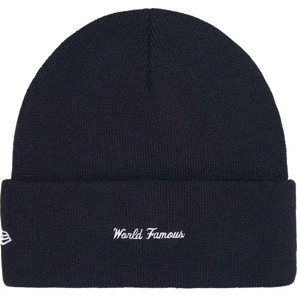 Supreme New Era Box Logo Beanie - Navy (front)