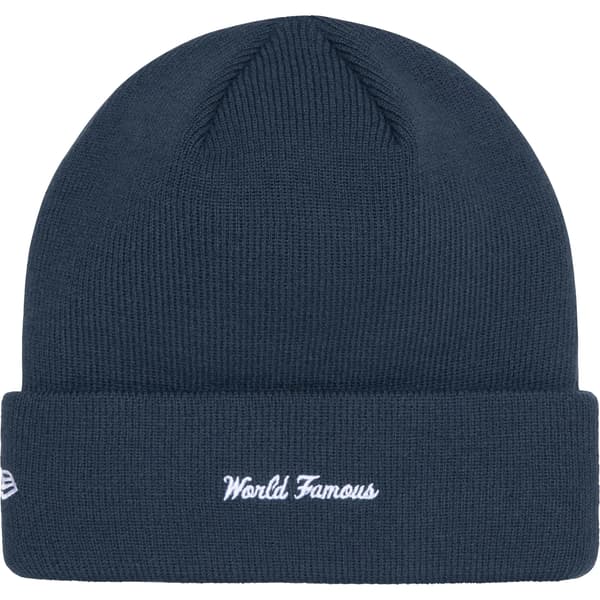 Supreme New Era Box Logo Beanie - Navy (front)