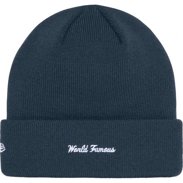 Supreme New Era Box Logo Beanie - Navy (front)