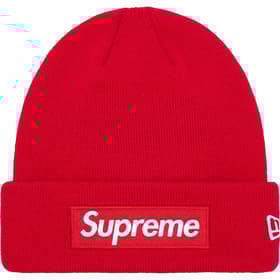 Supreme New Era Box Logo Beanie Red