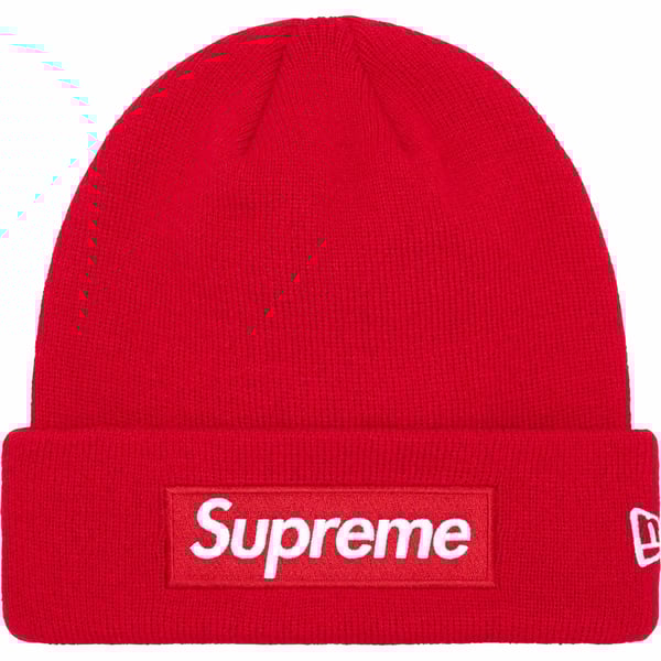 Supreme New Era Box Logo Beanie - Red (front)