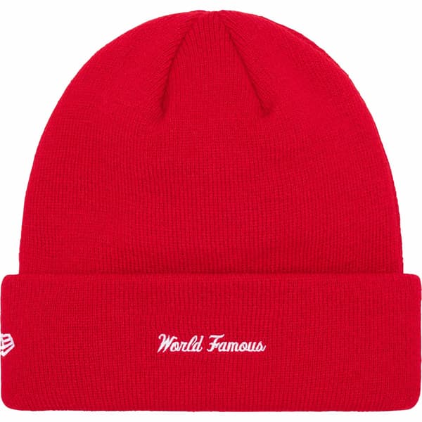 Supreme New Era Box Logo Beanie - Red (front)
