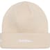Supreme New Era Box Logo Beanie - Stone (front)