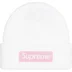 Supreme New Era Box Logo Beanie - White (front)
