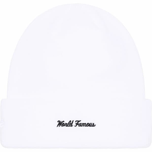 Supreme New Era Box Logo Beanie - White (front)