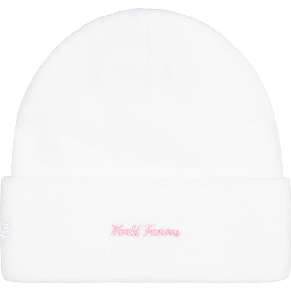 Supreme New Era Box Logo Beanie - White (front)