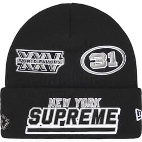 Supreme New Era Football Beanie Black