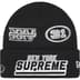 Supreme New Era Football Beanie - Black (front)