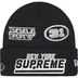 Supreme New Era Football Beanie - Black (front)