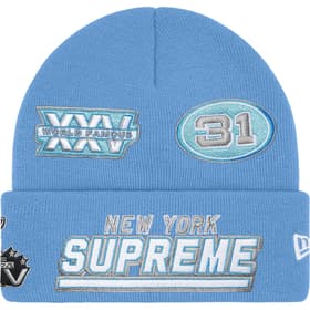 Supreme New Era Football Beanie Light Blue