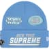 Supreme New Era Football Beanie - Light Blue (front)