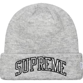 Supreme New Era Metallic Arc Beanie Grey