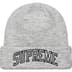 Supreme New Era Metallic Arc Beanie - Grey (front)