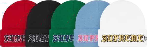 Supreme New Era Old English Beanie - Product Image
