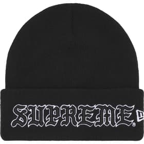 Supreme New Era Old English Beanie Black
