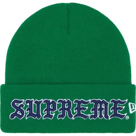 Supreme New Era Old English Beanie Green