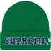 Supreme New Era Old English Beanie - Green (front)