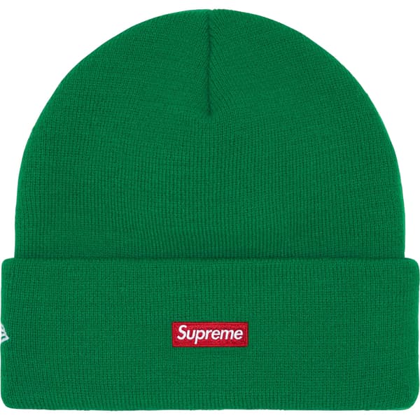 Supreme New Era Old English Beanie - Green (front)