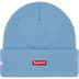 Supreme New Era Old English Beanie - Light Blue (front)