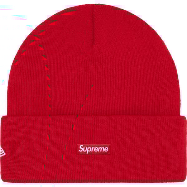 Supreme New Era Old English Beanie - Red (front)
