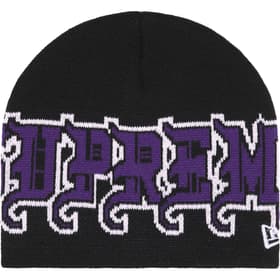 Supreme New Era Outline Beanie Black