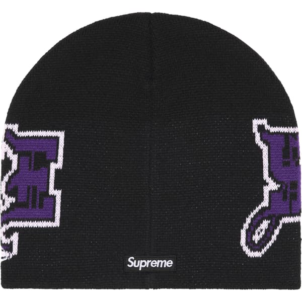 Supreme New Era Outline Beanie - Black (front)