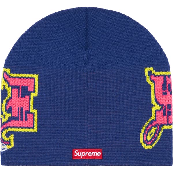 Supreme New Era Outline Beanie - Navy (front)