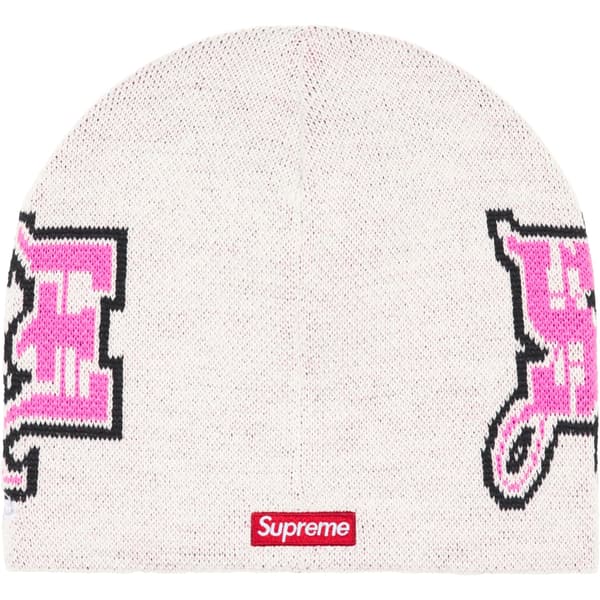 Supreme New Era Outline Beanie - White (front)