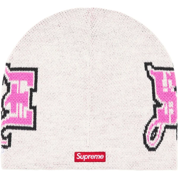 Supreme New Era Outline Beanie - White (front)