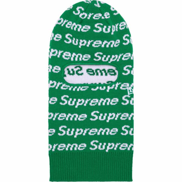 Supreme New Era Repeat Balaclava - Green (front)