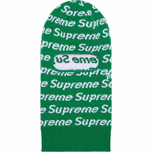Supreme New Era Repeat Balaclava - Green (front)