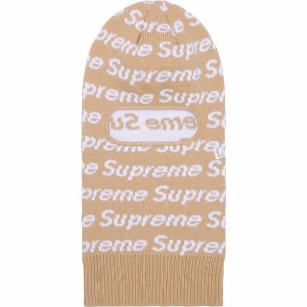 Supreme New Era Repeat Balaclava - Taupe (front)