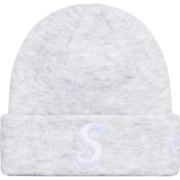 Supreme New Era S Logo Beanie - Ash Grey (front)