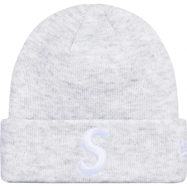 Supreme New Era S Logo Beanie - Ash Grey (front)
