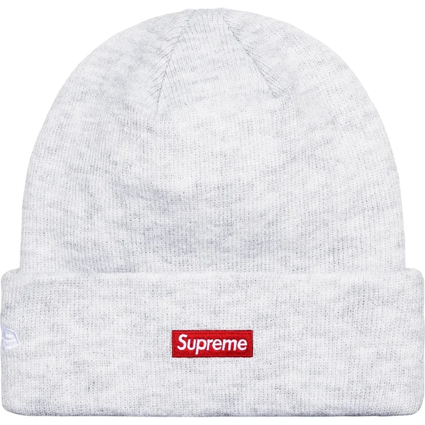 Supreme New Era S Logo Beanie - Ash Grey (front)