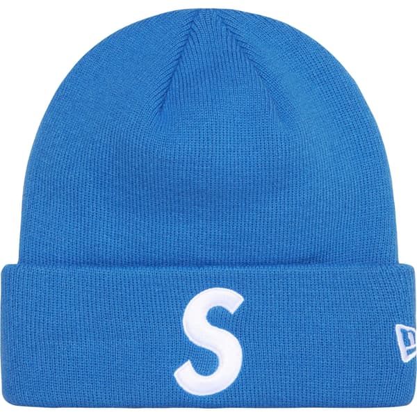 Supreme New Era S Logo Beanie - Blue (front)