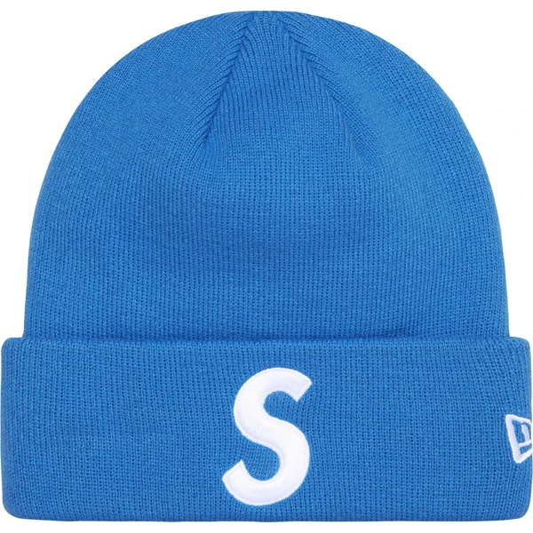 Supreme New Era S Logo Beanie - Blue (front)